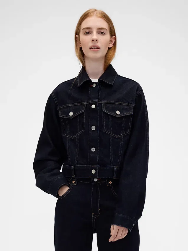 Chaqueta de mezclilla corta y holgada GAP × Victoria Beckham