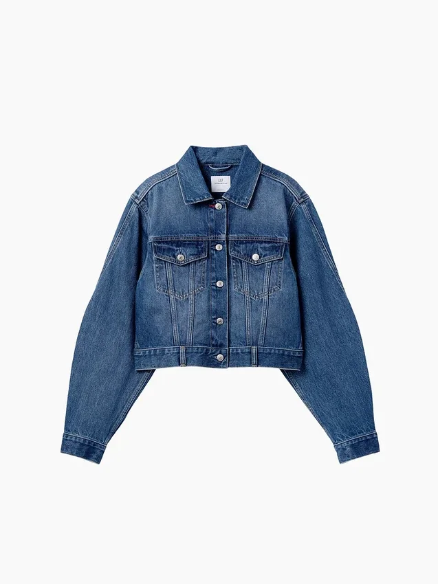 Chaqueta de mezclilla corta y holgada GAP × Victoria Beckham