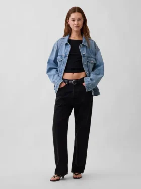Chaqueta de mezclilla icónica de corte oversize