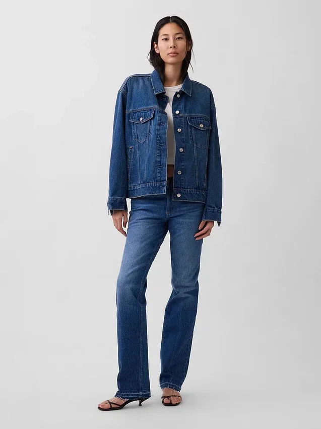 Chaqueta de mezclilla icónica de corte oversize