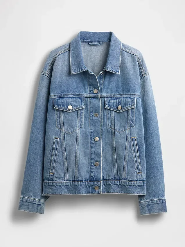 Chaqueta de mezclilla icónica de corte oversize
