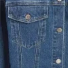 Chaqueta de mezclilla larga y entallada