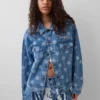 Chaqueta de mezclilla oversize con estampado de lunares Icon de GAP × Awake NY