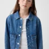 Chaqueta de mezclilla para niños con bolsillos de parche