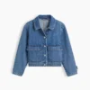Chaqueta de mezclilla para niños con bolsillos de parche