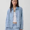 Chaqueta de trabajo de mezclilla a rayas