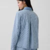 Chaqueta de trabajo de mezclilla a rayas