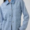 Chaqueta de trabajo de mezclilla a rayas