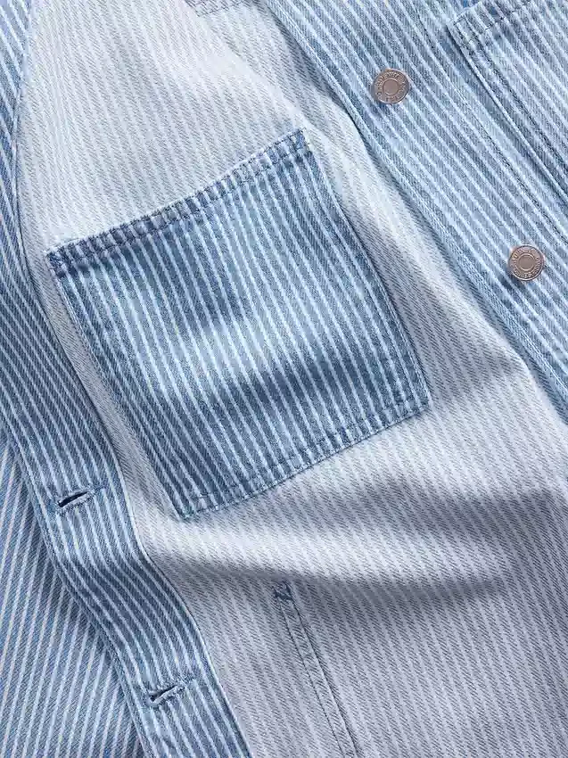 Chaqueta de trabajo de mezclilla a rayas