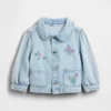 Chaqueta de trabajo de mezclilla bordada para bebés y niños