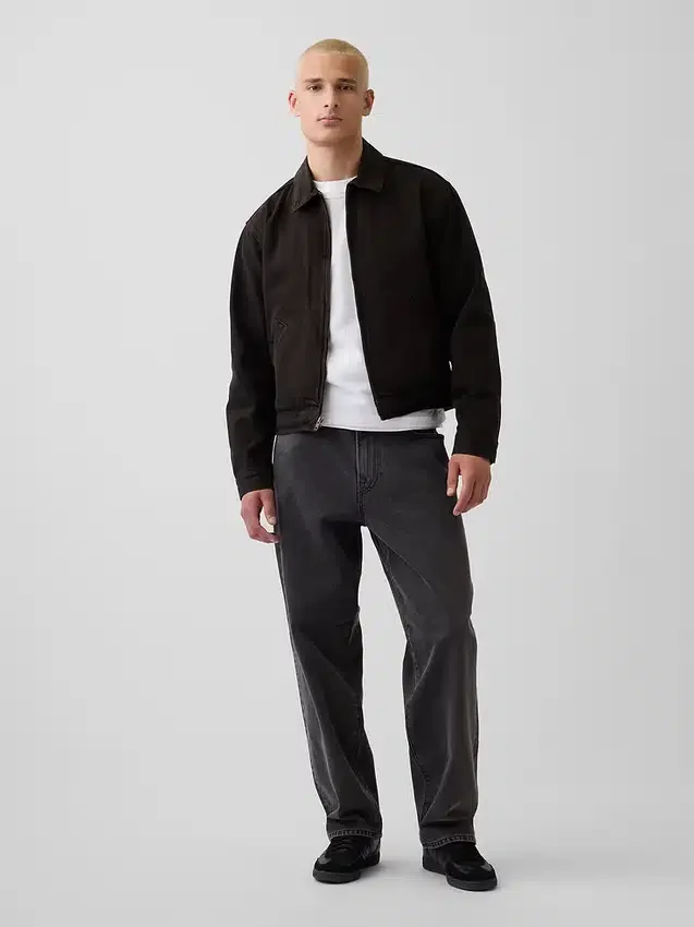 Chaqueta de trabajo de mezclilla de corte cuadrado