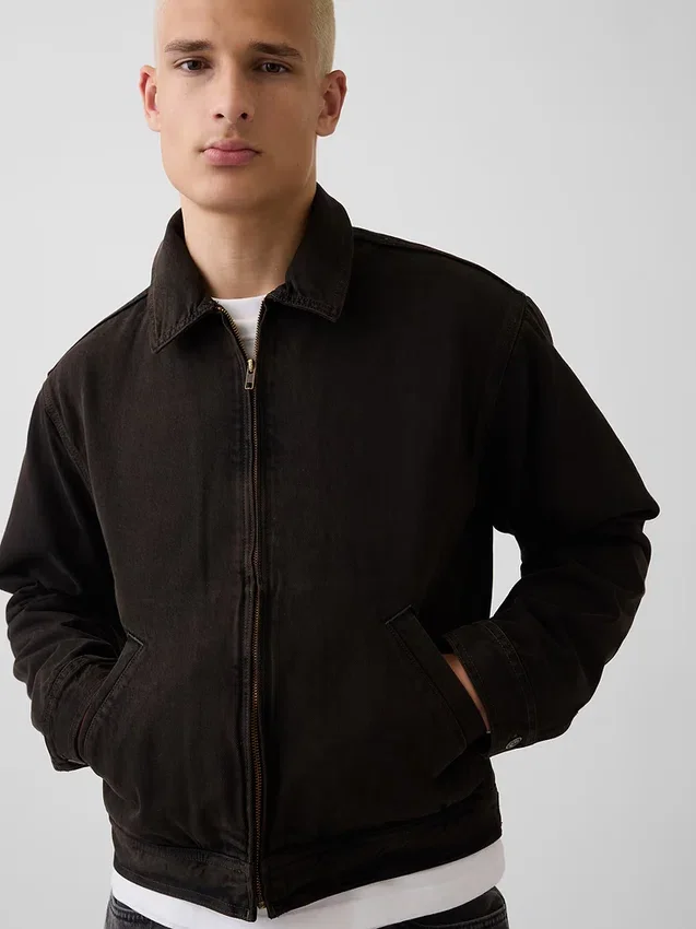 Chaqueta de trabajo de mezclilla de corte cuadrado