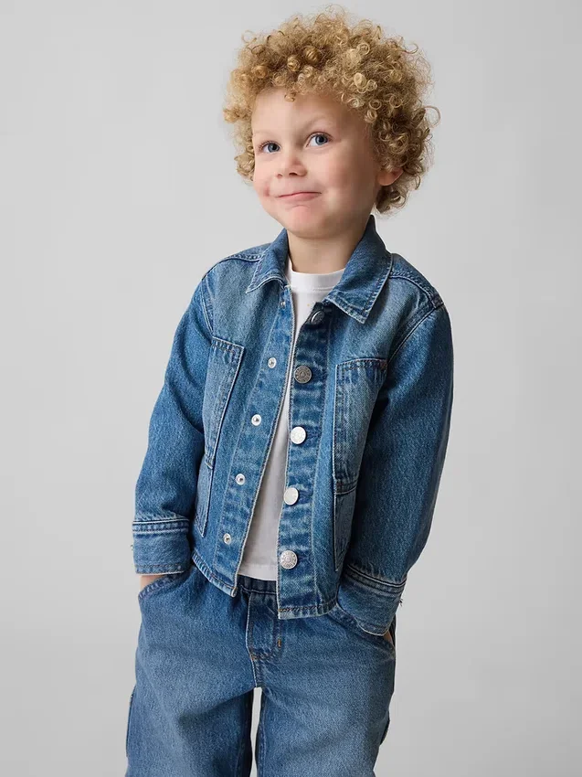 Chaqueta de trabajo de mezclilla para bebés y niños