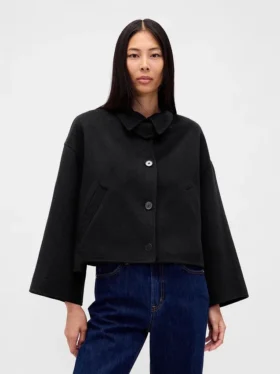 Chaqueta holgada de mezcla de lana