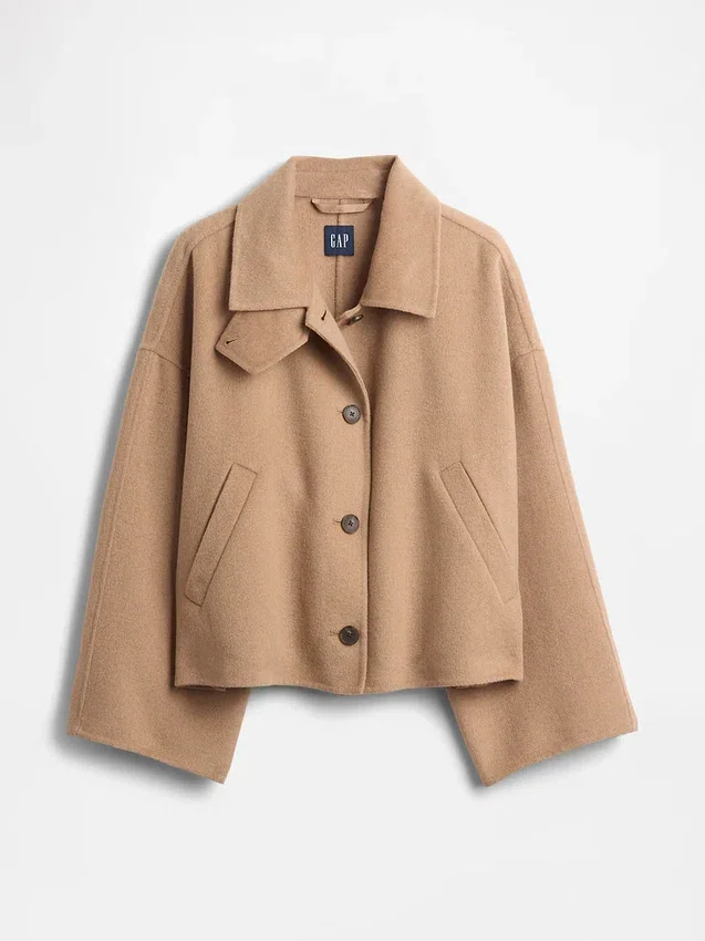 Chaqueta holgada de mezcla de lana