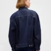 Chaqueta icónica de mezclilla oversize con mangas abullonadas ultrasuaves