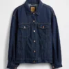 Chaqueta icónica de mezclilla oversize con mangas abullonadas ultrasuaves