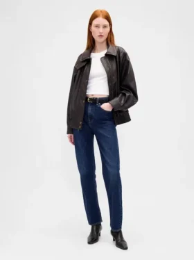Chaqueta oversize de cuero vegano