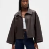 Chaqueta swing de cuero vegano