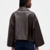 Chaqueta swing de cuero vegano