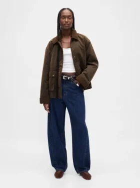 Chaqueta tipo «barn» de lona encerada