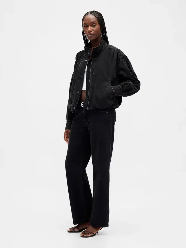 Chaqueta tipo burbuja de mezclilla