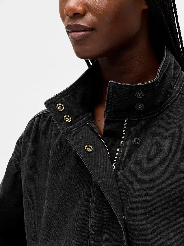 Chaqueta tipo burbuja de mezclilla