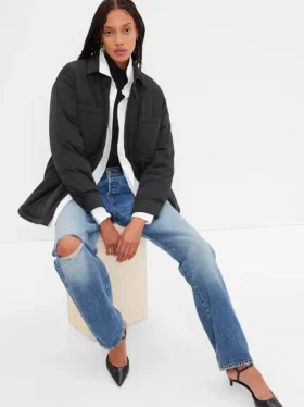 Chaqueta tipo camisa acolchada