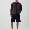 Chaqueta tipo camisa con cremallera de seersucker