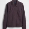 Chaqueta tipo camisa con cremallera de seersucker