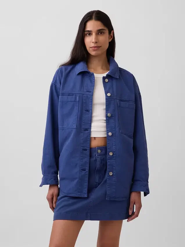 Chaqueta tipo camisa de corte oversize