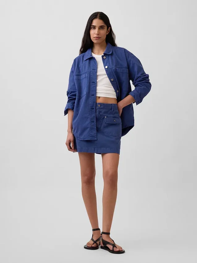 Chaqueta tipo camisa de corte oversize