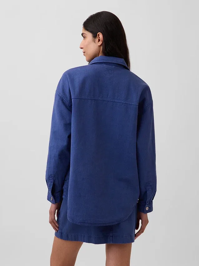 Chaqueta tipo camisa de corte oversize