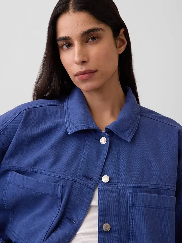 Chaqueta tipo camisa de corte oversize