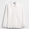Chaqueta tipo camisa holgada con dobladillo de ojales