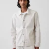 Chaqueta tipo camisa holgada de lona