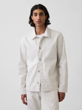 Chaqueta tipo camisa holgada de lona