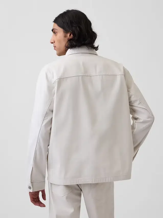 Chaqueta tipo camisa holgada de lona