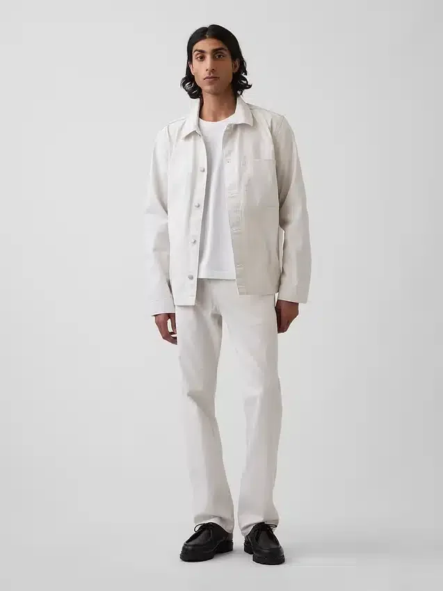 Chaqueta tipo camisa holgada de lona