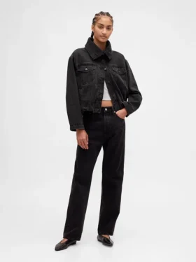 Chaqueta tipo capullo oversize de mezclilla