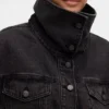 Chaqueta tipo capullo oversize de mezclilla