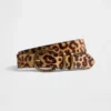 Cinturón de pelo de becerro con estampado de leopardo