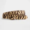 Cinturón de pelo de becerro con estampado de tigre