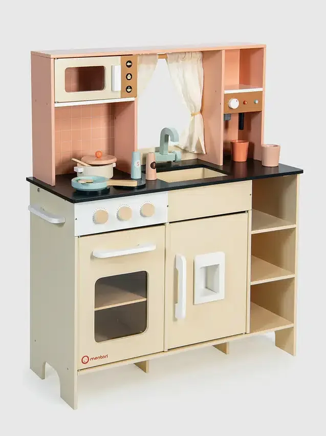 Cocina de juguete color crema