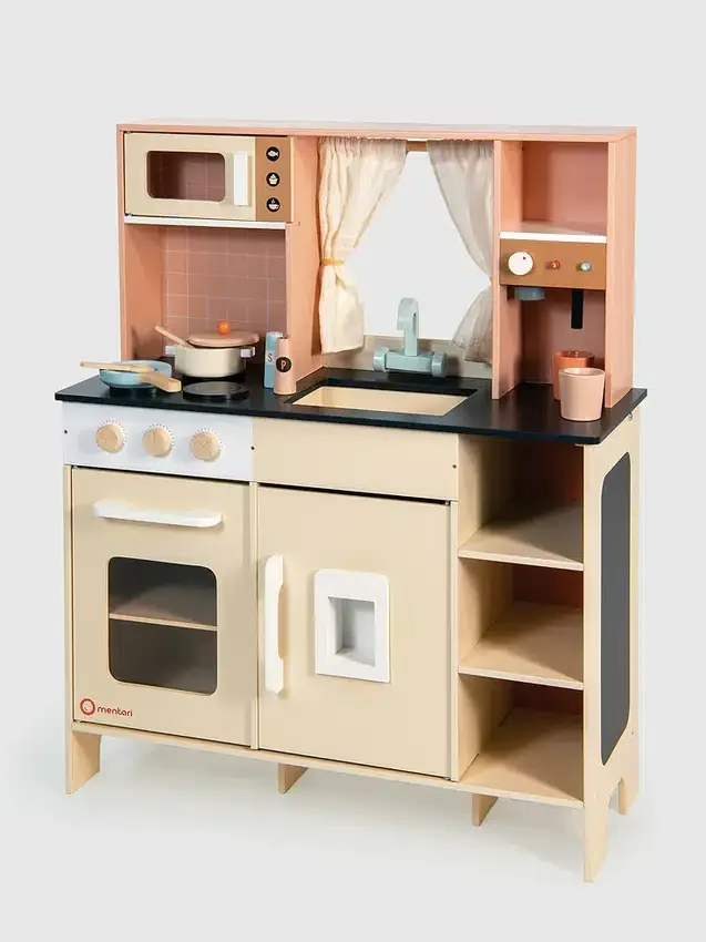 Cocina de juguete color crema