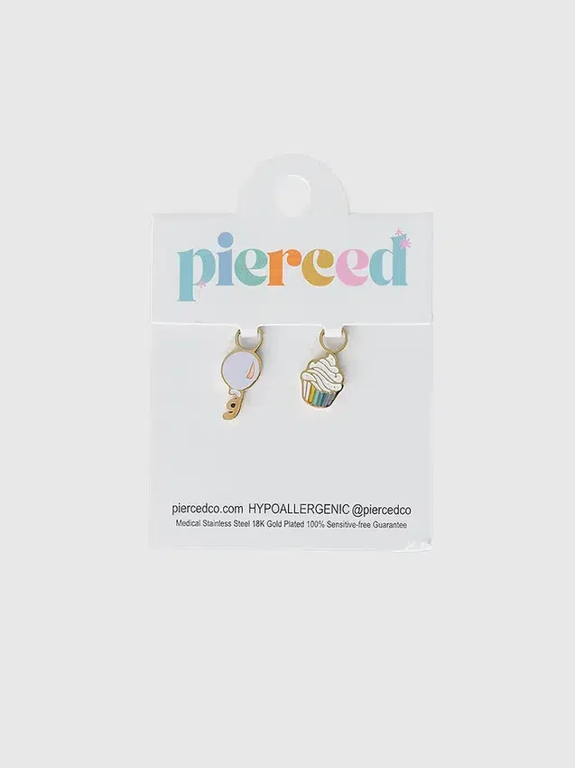 Colgante de fiesta de cumpleaños de Pierced Co para aretes tipo huggie