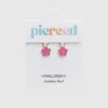 Colgante de flor rosa intenso de Pierced Co para aretes tipo huggie
