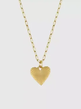 Collar «Corazón pequeño acanalado de oro» de Hart