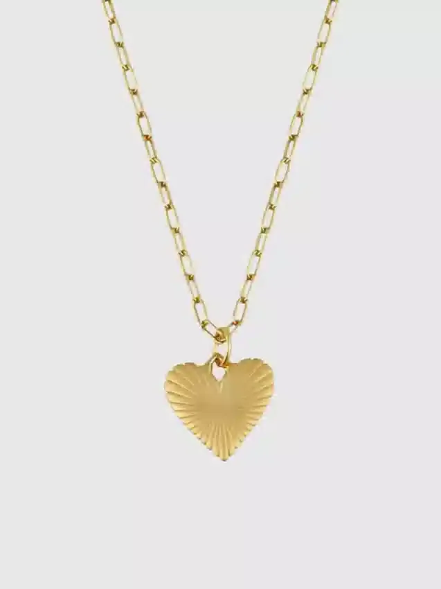 Collar «Corazón pequeño acanalado de oro» de Hart