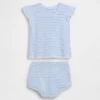 Conjunto de bebé con rayas de ganchillo